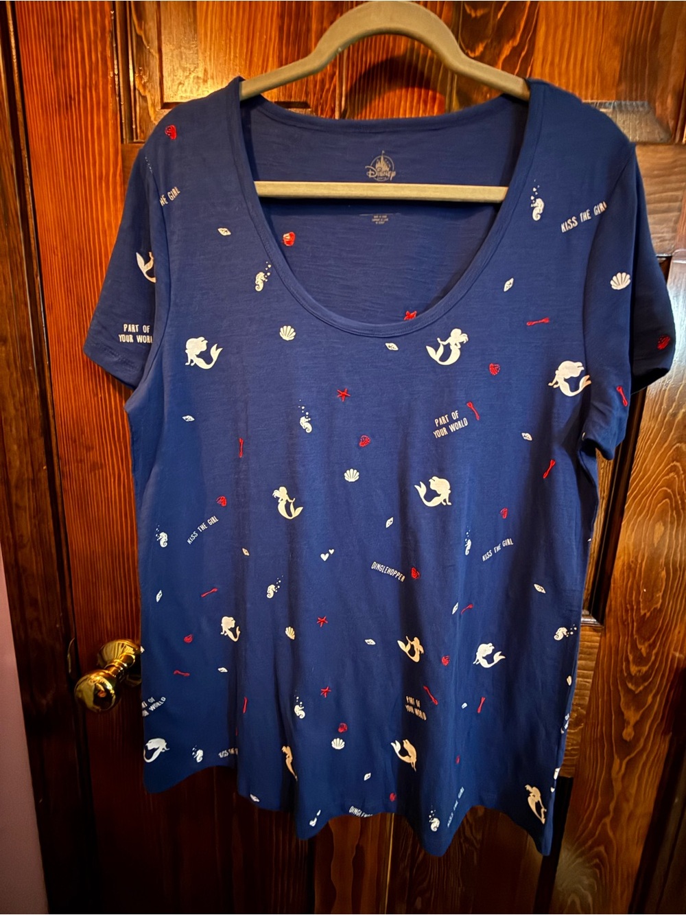 Disney Navy Blue Short Sleeve Tee The little Mermaid Print